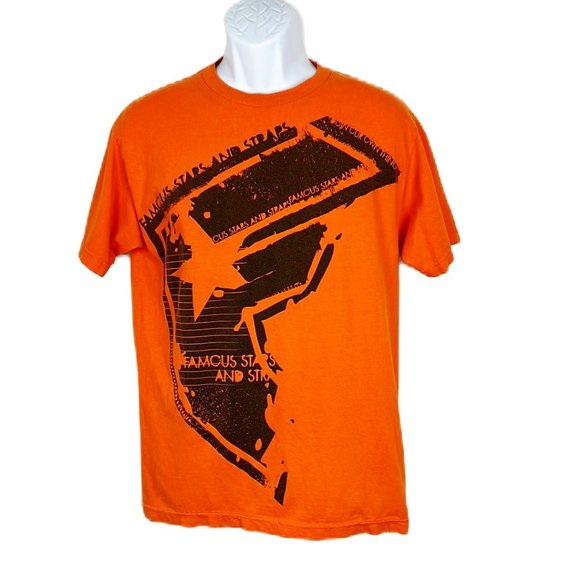 Famous Stars & Straps Other - Famous Stars and Straps Shirt Men Medium Orange Graphic Short Sleeve Tee Casual